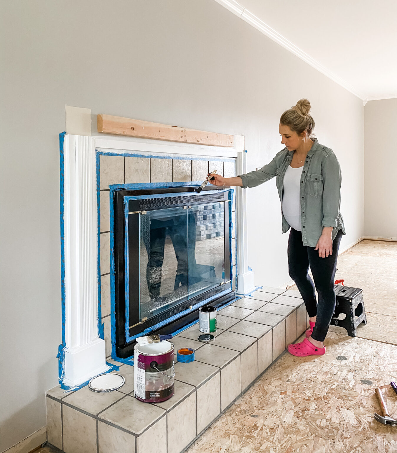 DIY Tile Fireplace Makeover Come Stay Awhile by Amanda Vernaci