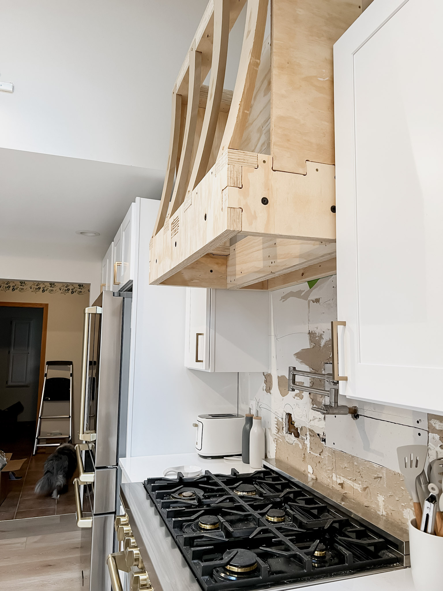 DIY Plaster Oven Range Hood Come Stay Awhile by Amanda Vernaci