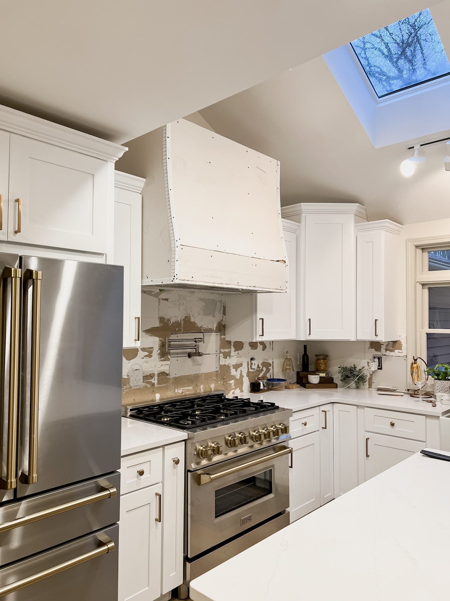 DIY Plaster Oven Range Hood Come Stay Awhile by Amanda Vernaci