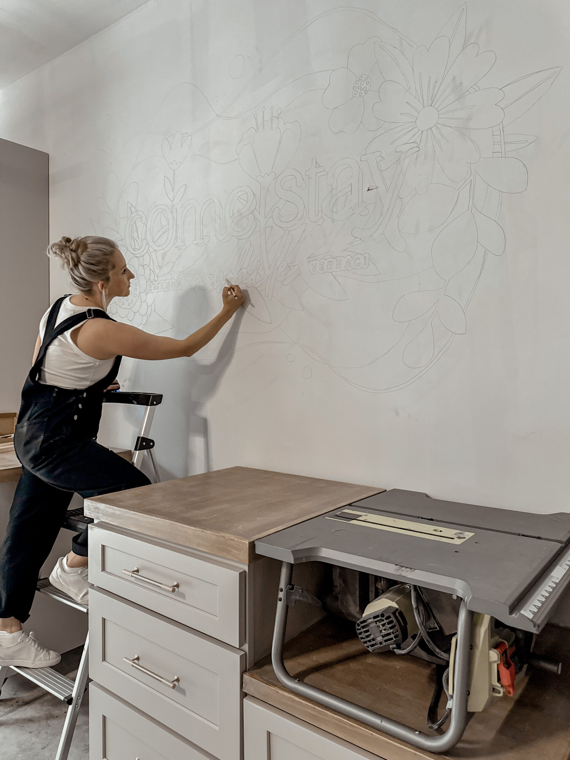 DIY Hand Painted Floral Wall Mural - Come Stay Awhile by Amanda Vernaci ...